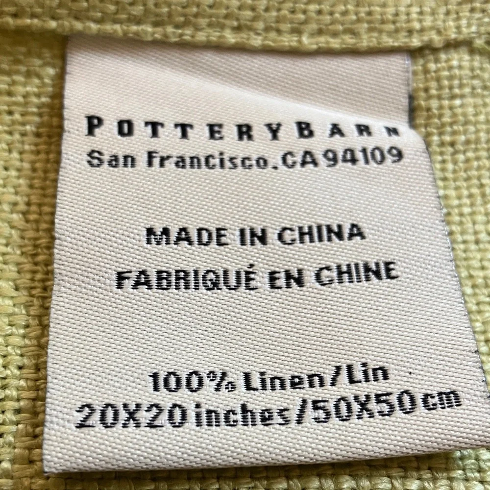 Green Pottery Barn Napkin Set